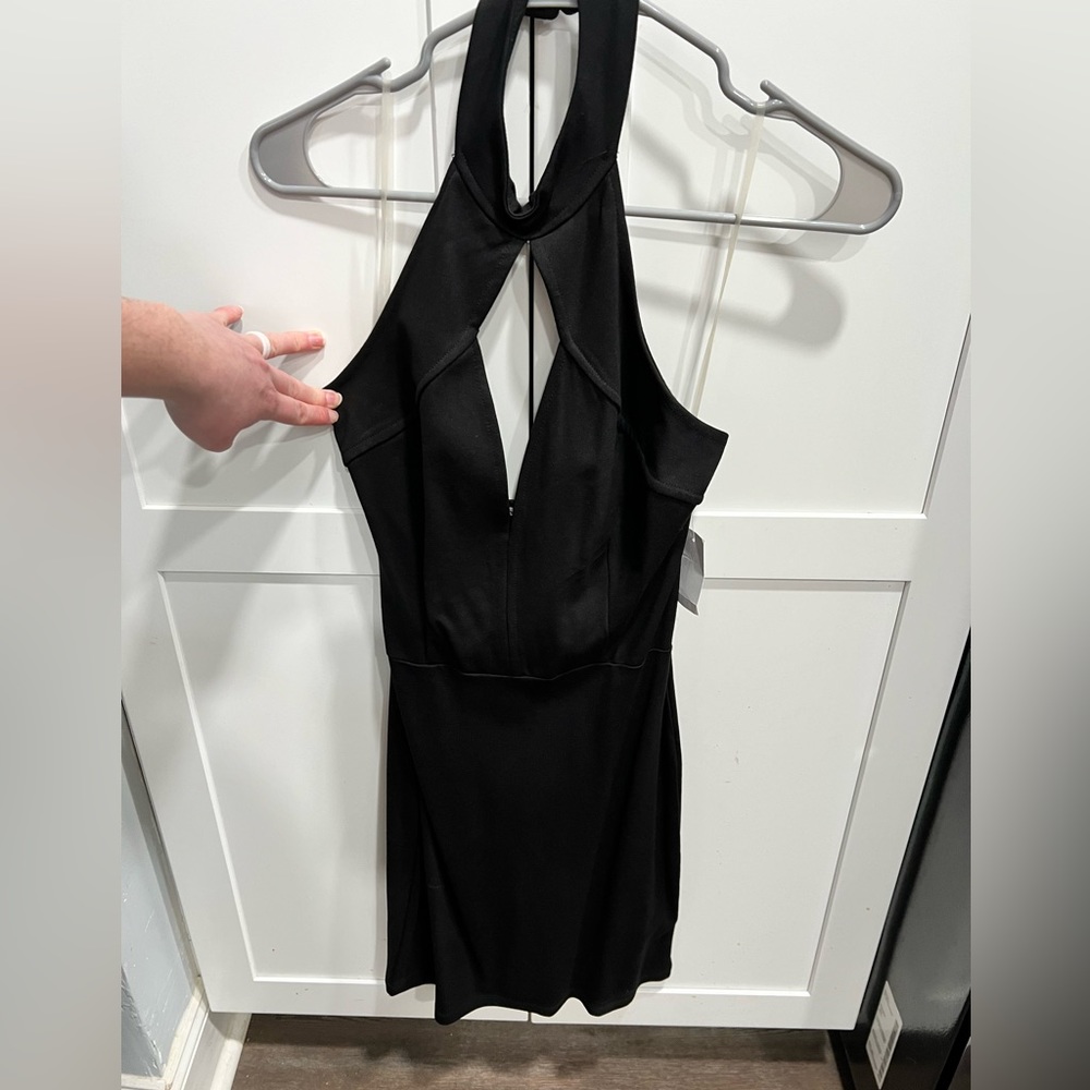 black halter dress